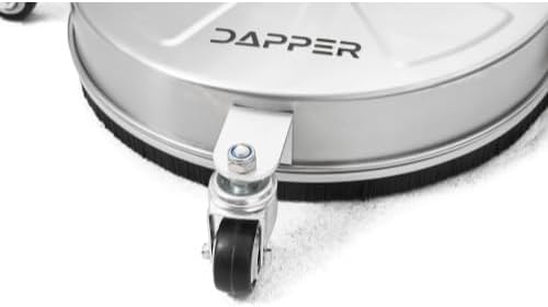 20 in. Pressure Washer Surface Cleaner in Stainless Steel w/Handles & Wheels, 4350 Max PSI, 3/8" Connector & 2 Adapters Ideal for Driveways, Sidewalks, Patios, Decks