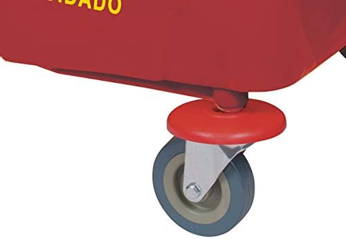 Winco Commercial Mop Bucket on Wheels, 36 Quart, Red
