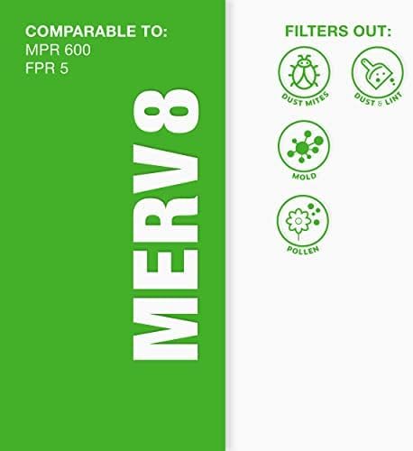 Aerostar 20x25x4 MERV 8 Air Filter, 6 Count, ACTUAL SIZE (19.50 x 24.50 x 3.75) HVAC, Furnace Filter for Allergies, Dust, Pet Dander & Smoke (MPR 1500 / FPR 10) Fits Lennox & Honeywell Devices