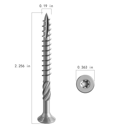 #10 * 2-1/4" 304 Stainless Steel Deck Screws, (194pcs) 2 lbs.Exterior Wood Screws, Rust Resistant epoxy Coated, Bronze, T25 Star Bit