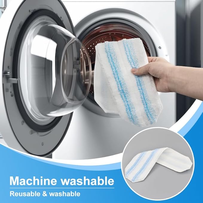 6 Pack Reusable Mop Pads Compatible with O-Cedar/Vileda H2prO System,Microfiber Pads Refills Machine Washable Up to 100 Times Wet Dry Use Suitable for All Floor Types (6 Pack)