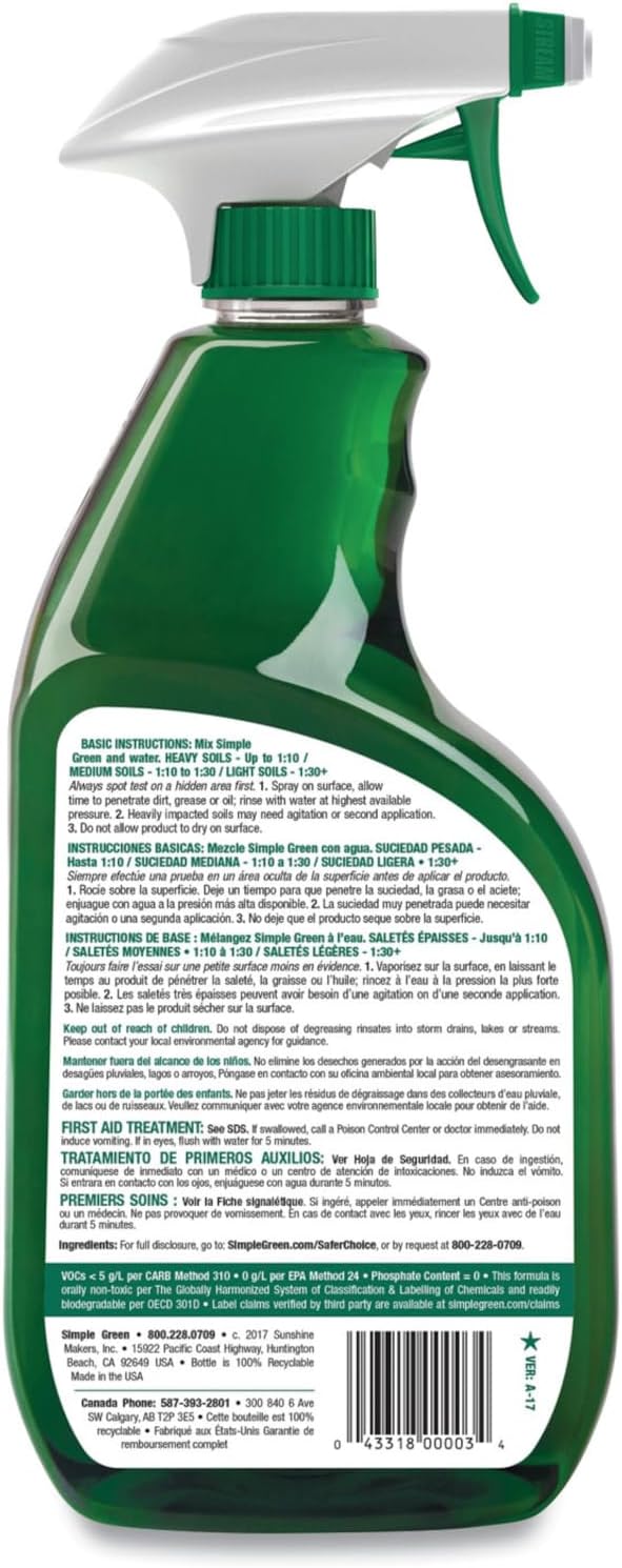 Simple Industrial Degreaser Cleaner, Concentrated, 24 Fl Oz bundled with Micro Fiber Cloth