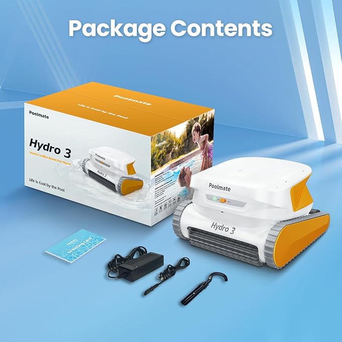 2026 Chasing Hydro 3 Robotic Pool Cleaner for Inground/Above Ground Pools, 150W Cordless Pool Vacuum, Max 200min Runtime, 4.1L Filter Basket, Auto Waterline/Wall Cleaning, Max 1076 sq.ft Coverage