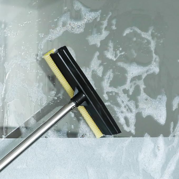 Window Cleaning Kit, Squeegee with Bucket for Windshield Cleaning, Bathroom, Shower Doors, Mirrors, Tiles, and Car Windows (Grey)