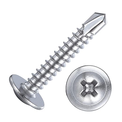 Wensilon(300pcs)#8×3/4”for Sheet Metal Self-Tapping Screws 410 Stainless Steel Truss Head High-Strength Quick Tapping Screws