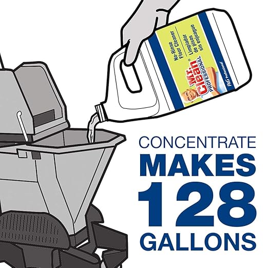Floor Cleaner from Mr. Clean Professional, Bulk No-Rinse Ready to Use Cleaner Refill for Commercial Use, 1 Gal. (Case of 4)