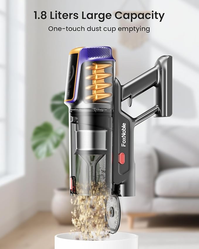 Cordless Vacuum Cleaner,55KPa 650W 65Mins Vacuum Cleaners for Home,Stick Vacuum with LED Display Anti tangle Brush and Self Standing Design,Vacuum Cleaner for Hardwood Floors,Carpet,Pet Hair,Car