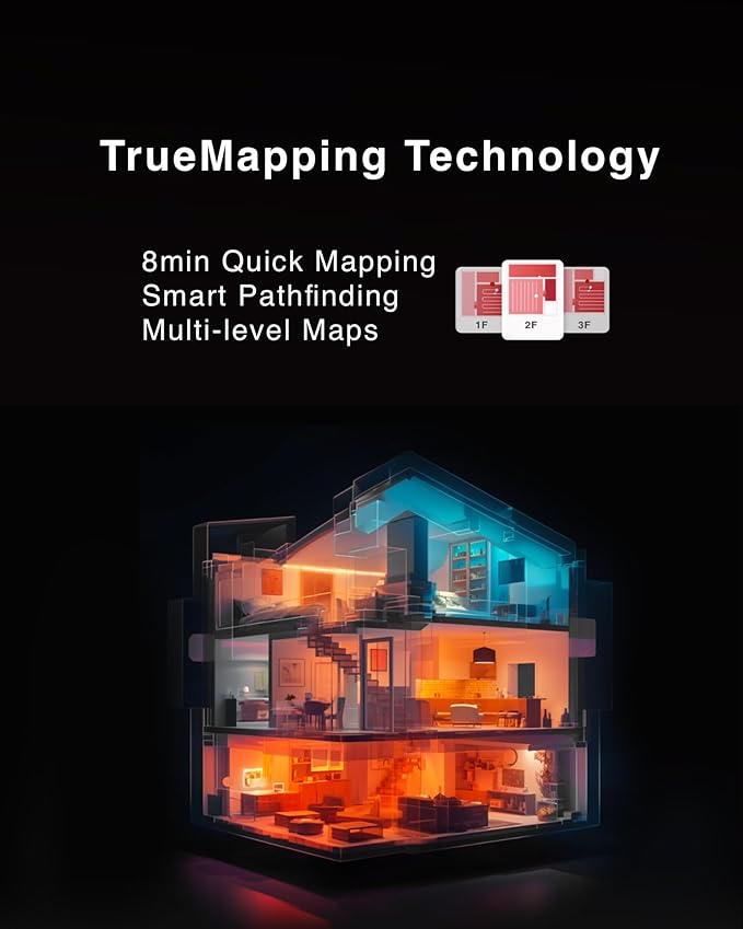 Yeedi C12 PRO Plus Robot Vacuum and Mop, 8000Pa Strong Suction, Vibrating Mopping, 7-Week Dust Storage, Bagless Dust Container, ZeroTangle Brush, Black