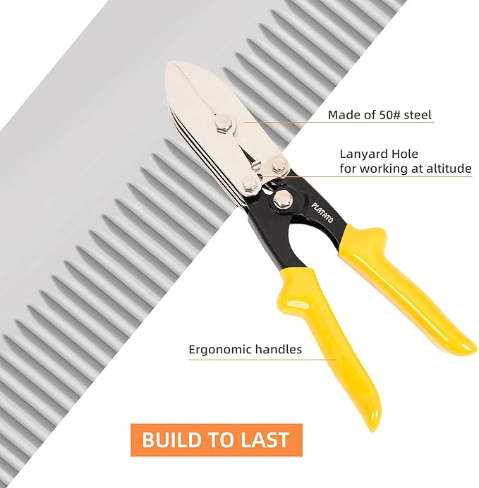 7-Blade Duct Crimping Tool Sheet Metal Crimper for 24-28 Gauge Duct Work Gutter Downspout and Stove Pipe HVAC Tools Upgraded Version