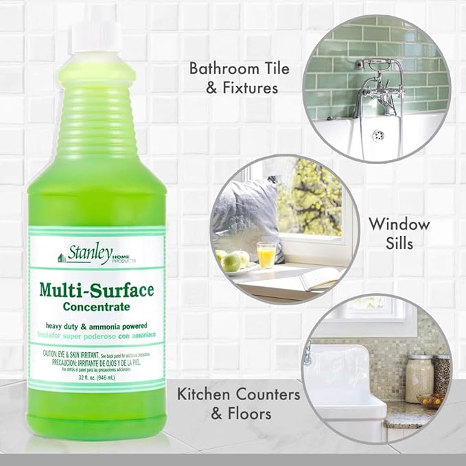 Stanley Home Products Try-It Premium Multi-Surface Cleaner Concentrate - Professional All-Purpose Floor, Countertop & Tile Cleaner For Cleaning Vinyl, Ceramic and Grout (2 Pack)