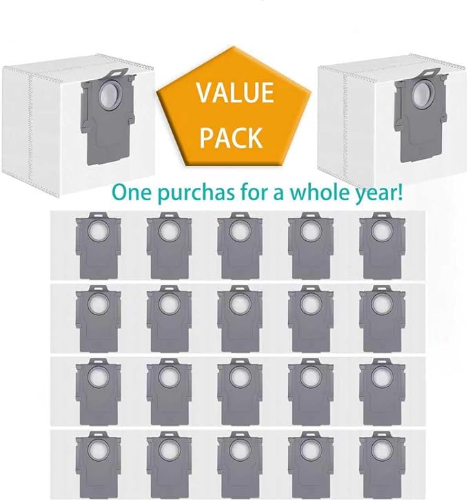 22 Pack Q7 Q5 Dust replacement Bags for Roborock Q7 Max, Q7 M5+, Q10 S5+, Q10 X5+, Q8 Max+, Q5 Max+, Q7 Max+, Q5 Pro+, Q5 Pro, Q5+, S8 Pro Ultra,Vaccum Bag for S8+, S7 MaxV Ultra Robot Vacuum