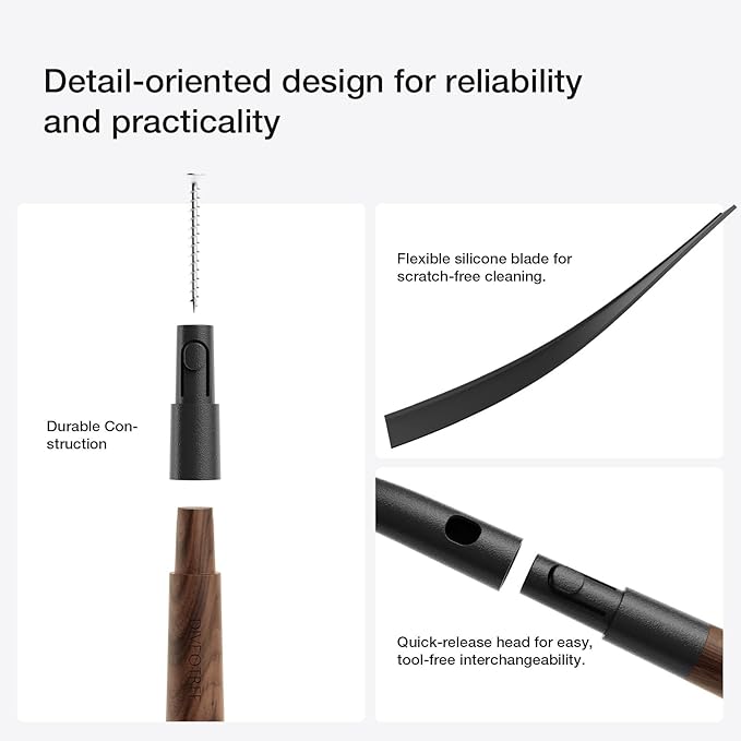 Silicone Shower Squeegee for Glass & Doors, Diveotree Multi-Purpose Squeegee for Bathroom Shower/Windows/Glass/Door, Heavy Duty Scrubber for Car Windshield Cleaning (Black)