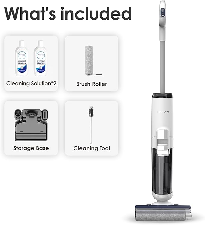 Tineco iFLOOR 5 Breeze Complete Wet Dry Vacuum Cordless Floor Washer, One-Step Cleaning for Hard Floors, Edge Clean, Auto Self-Cleaning, Lightweight & Cordless Design