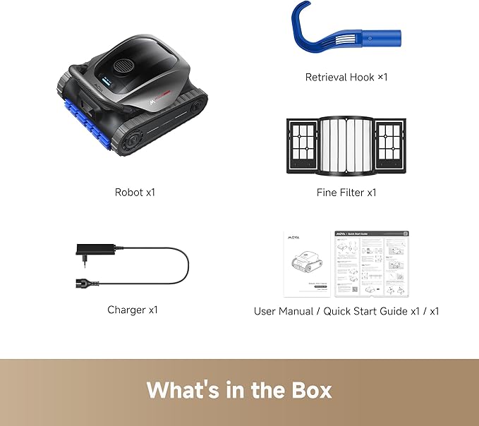 Mova Diver A10 Cordless Robotic Pool Vacuum Cleaner, 6,000GPH Suction, 240min Runtime, Wall Climbing & Double-Pass Waterline Scrubbing, AI-Powered Edge Cleaning & Path Planning, Auto Parking, 8 Modes