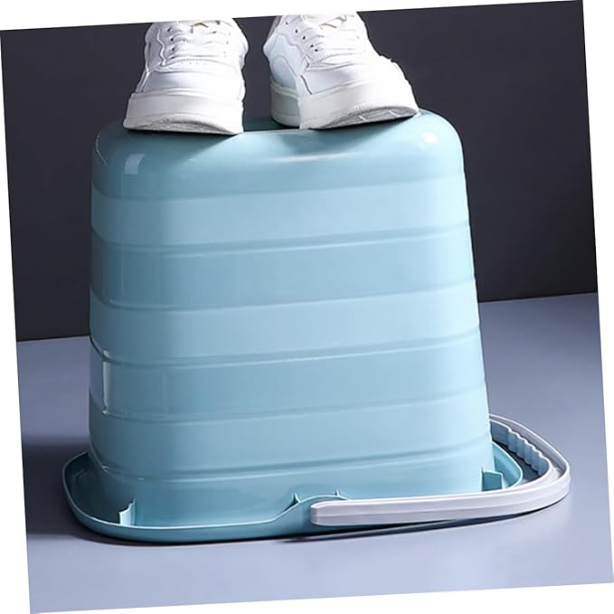 Plastic Bucket with Handle 11l Rectangular Water Storage Container Portable Multipurpose Home Cleaning Mop Bucket Blue for Household Use