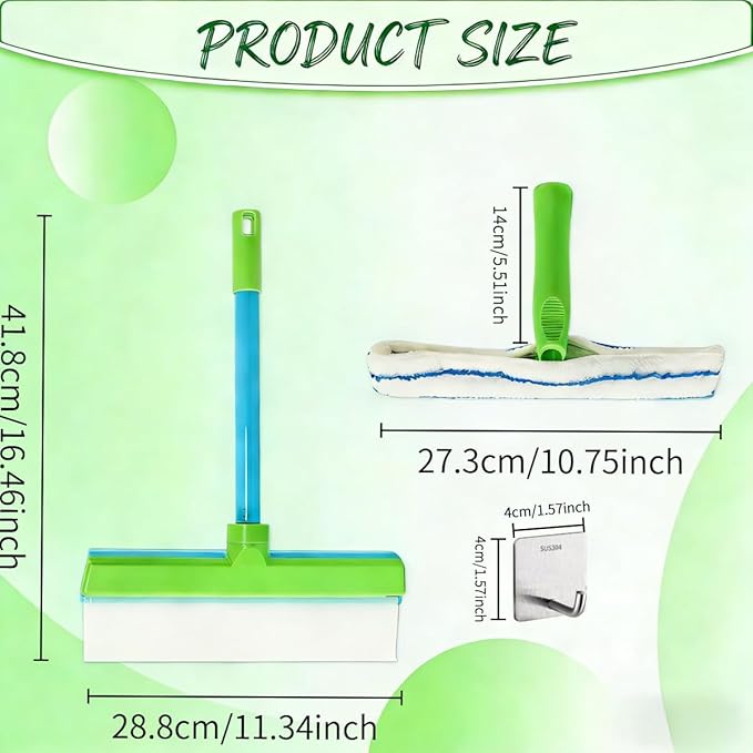 Reusable Silicone Squeegee & Aqua Blade Cleaning Kit with Scrubber, Long-Term Use for Shower, Mirror, Car & Door (1 Set)