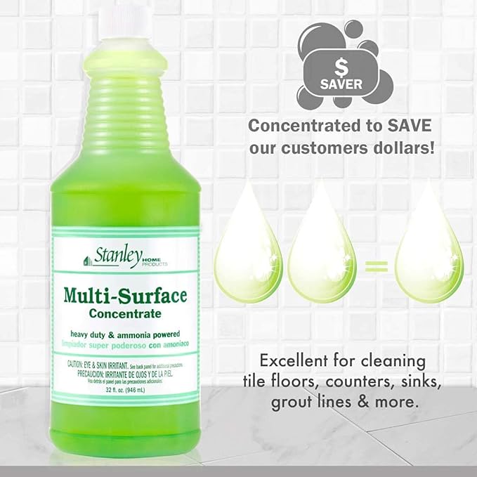 STANLEY HOME PRODUCTS Try-It Premium Multi-Surface Cleaner Concentrate - Professional All-Purpose Floor, Countertop & Tile Cleaner For Cleaning Vinyl, Ceramic and Grout (6 Pack)