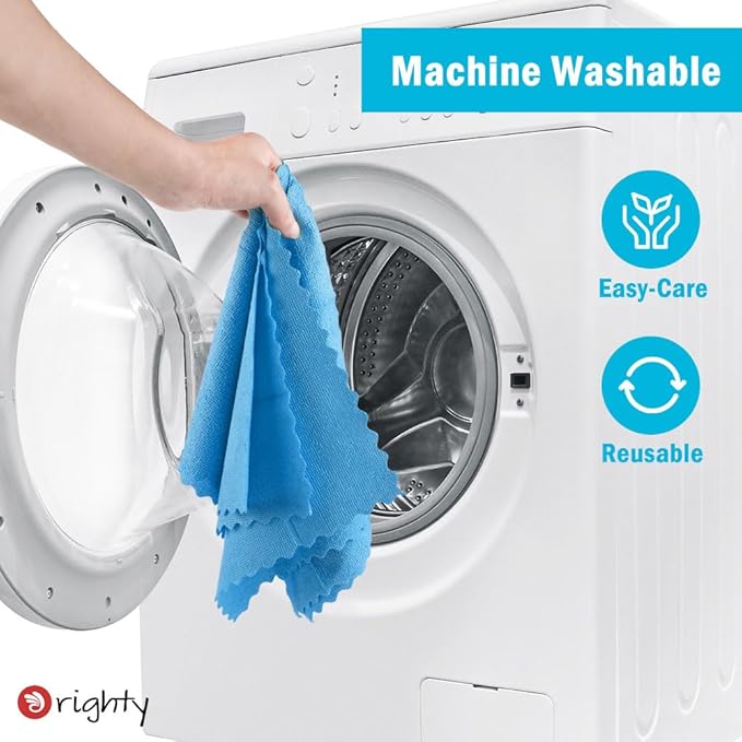 Orighty Cleaning Cloths Bulk, 150 Pack Shop Rags Reusable, Multi-Purpose Shop Towels for Cars, Microfiber Cleaning Rags for Automotive, Mechanic, Kitchen, Lint Free Towels 11.5’’ x 11.5’’, Blue