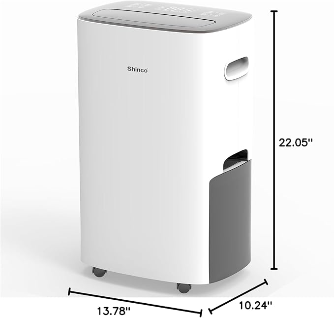 Shinco 86 Pints Dehumidifier for Home and Basements, 5000 Sq.Ft Dehumidifiers with Drain Hose, Auto or Manual Drainage, Auto Defrost, Quietly Remove Moisture, Intelligent Humidity Control, 24HR Timer