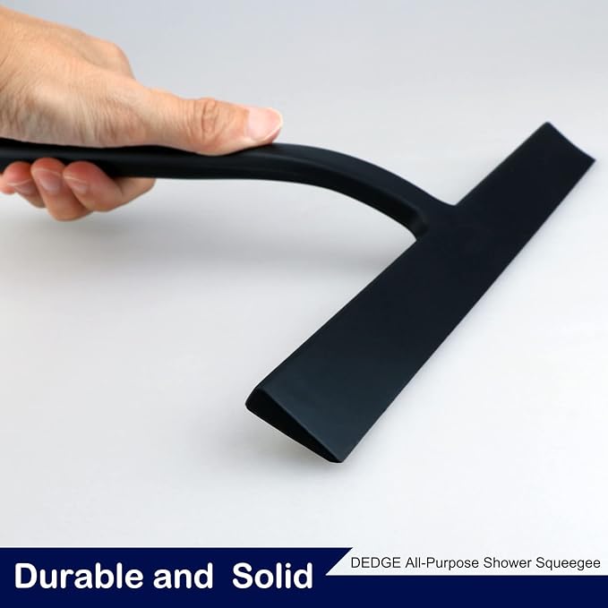 DEDGE Shower Squeegee Window Glass Wiper Scraper Cleaner with Silicone Blade for Bathroom/Kitchen/Car Glass/Mirror/Door 11-Inch (with Hook)
