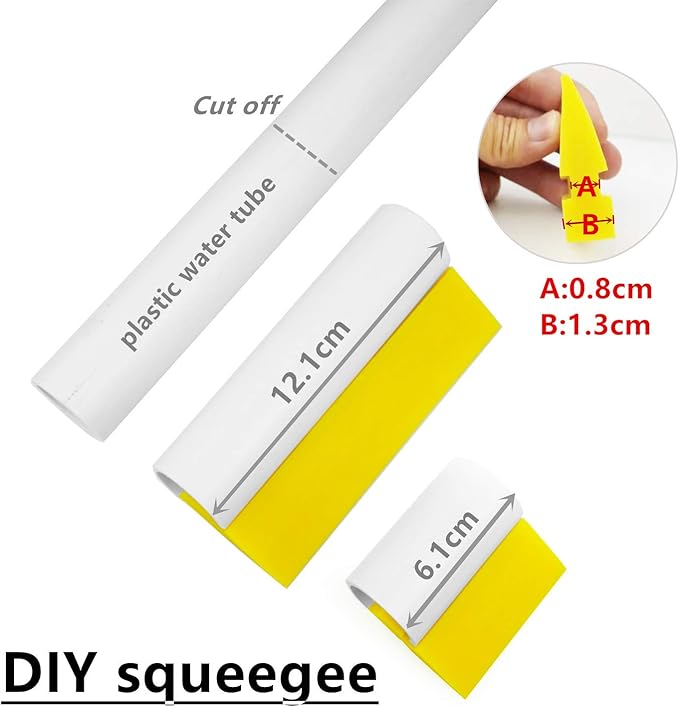 2-Piece DIY Mini Squeegee Set - Soft Silicone Window Tint Squeegee for Glass, Mirror, Shower - Yellow (4.7in x 1.9in, 2.4in x 1.9in)