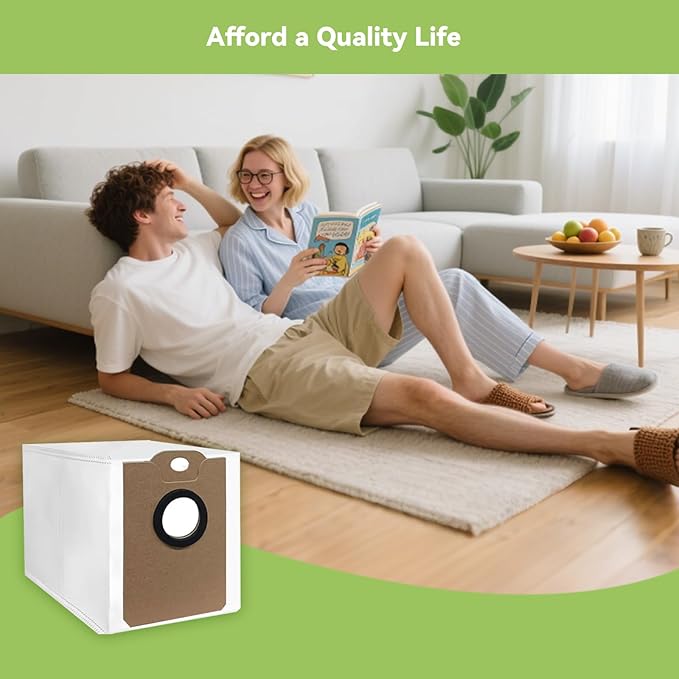 6-Pack MS1 Vacuum Bags for MONSGA MS1 MAX Robot Vacuum - Replacement Parts, Disposable Large Capacity Dust Bags