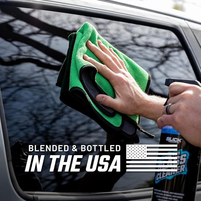 Slick Products Streak-Free Glass Cleaner – Ammonia-Free Window, Mirror, Chrome & Tint Cleaner – Removes Dirt, Smudges & Fingerprints – Ready-to-Use – 128 oz.