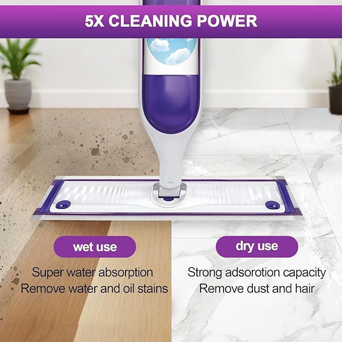 20 Count Disposable Mop Pad Refills for Power Mop,Includes 20 Super Absorbent Mop Pads,Replacement Mop Pad for Floor Cleaning