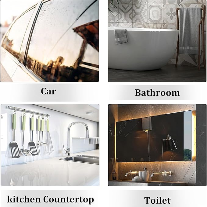 10-Inch Shower Squeegee for Glass Doors, Stainless Steel Shower Squeegee with Shower Door Hook & Adhesive Hook, Multi-Purpose Bathroom Squeegee for Glass, Door, Mirror and Window (Black)