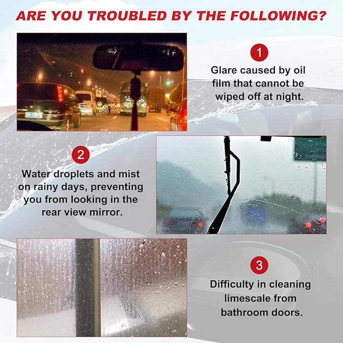 Automotive Oil Film Cleaning Brush for Car Windows, 2026 New Car Glass Oil Film Cleaner for Car Windshield, Clear Vision Glass Cleaner with Extra Cleaner, Anti-Rain Fog Glass Brush