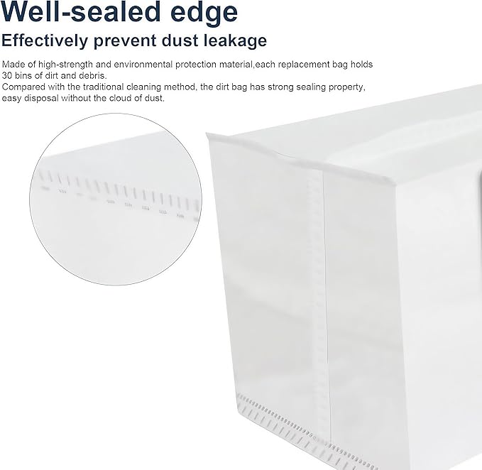 Vacuum Bags for ECOVACS DEEBOT Robot Vacuum Cleaner - Fit X1 OMNI/Turbo T10/T20 Omni/T20/T20 Max/T20 Pro/X&T Series - Disposable Replacement Dust Bag Vacuum Cleaning Accessories Part(12Pack)