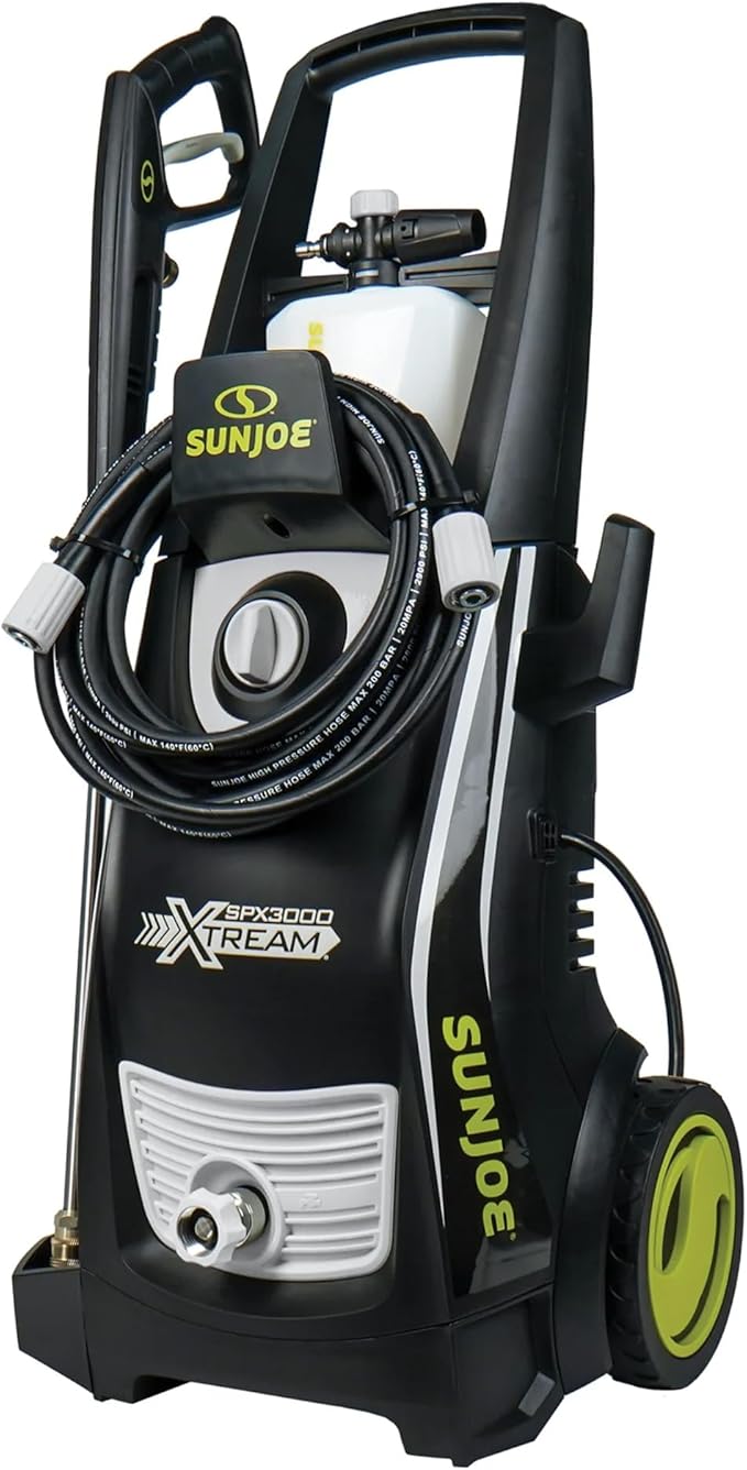 Sun Joe SPX3000-XT1 XTREAM 2,500 PSI Pressure Washer with 14.9A Motor, Includes 4 Quick-Connect Nozzles, High-Pressure Hose, Garden Hose Adapter, and 35-Foot Power Cord