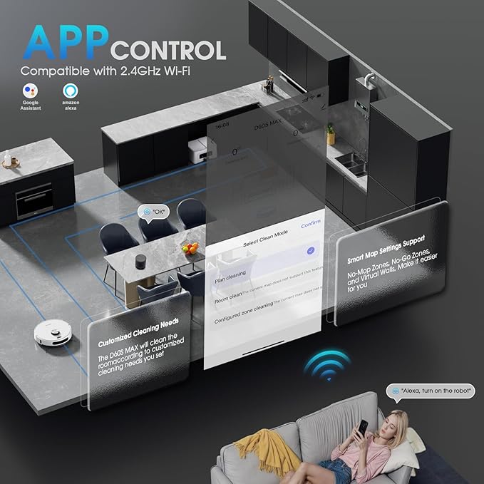 Robot Vacuum and Mop, 3-in-1 Robotic Vacuum Cleaner with 70-Day Self-Emptying Base, 360° LiDAR Navigation & Smart Mapping, 6000Pa Strong Suction for Pet Hair, Carpets & Hard Floors