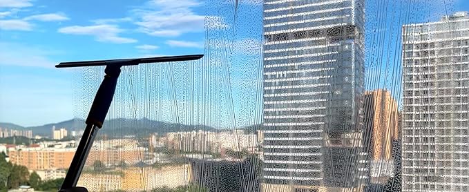 ITTAHO 14" Shower Squeegee for Glass Doors, All-Purpose Extendable Squeegee for Shower Glass with 2 Blades,Window Squeegee,Window Cleaner Tool for Shower Doors, Windows, Bathroom and Car Windshields