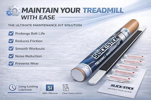 TreadLife Fitness Slick-Stick 5 Treadmill Maintenance Kit | 5X Applications of Treadmill Lubricant for Belt | 100% Silicone Lube | 15" Heavy Duty Applicator | Directions Included