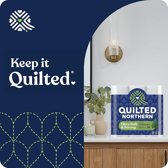 Quilted Northern Ultra Soft & Strong Toilet Paper | 5X Stronger | Premium Soft | 8 Super Mega Rolls, Pack of 3