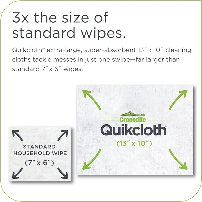 Quikcloth® Everyday Clean – Plant-Based, Gentle, Plastic-Free Cleaning Wipes for Home & Kitchen - Safe on Hands and Surfaces (1 Count (3 Packs of 30))