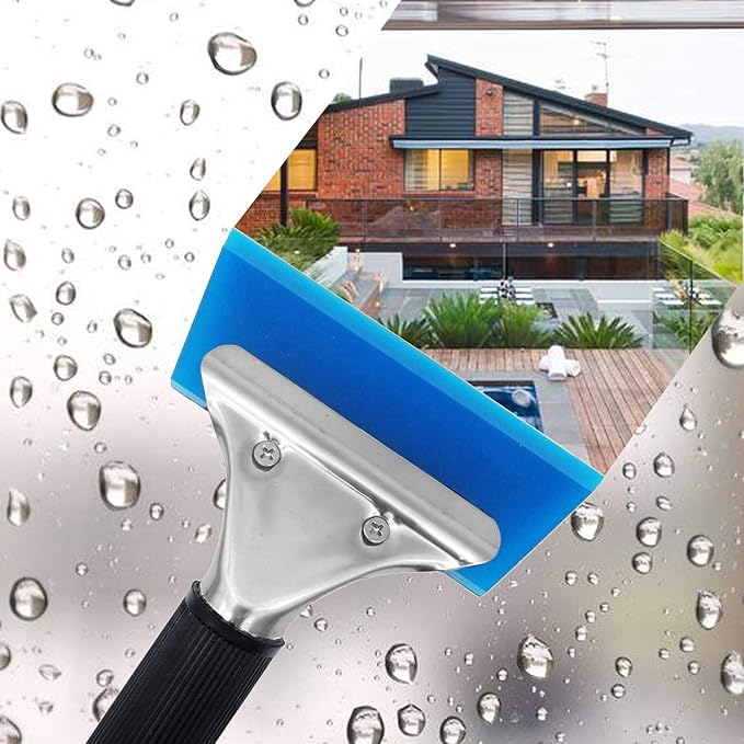 Rubber Squeegee Car Window Squeegee Shower Squeegee Ice Scraper Rubber Water Blade with for Auto Window Tinting, Windshield, Glass Door Cleaning 7 Inch Length