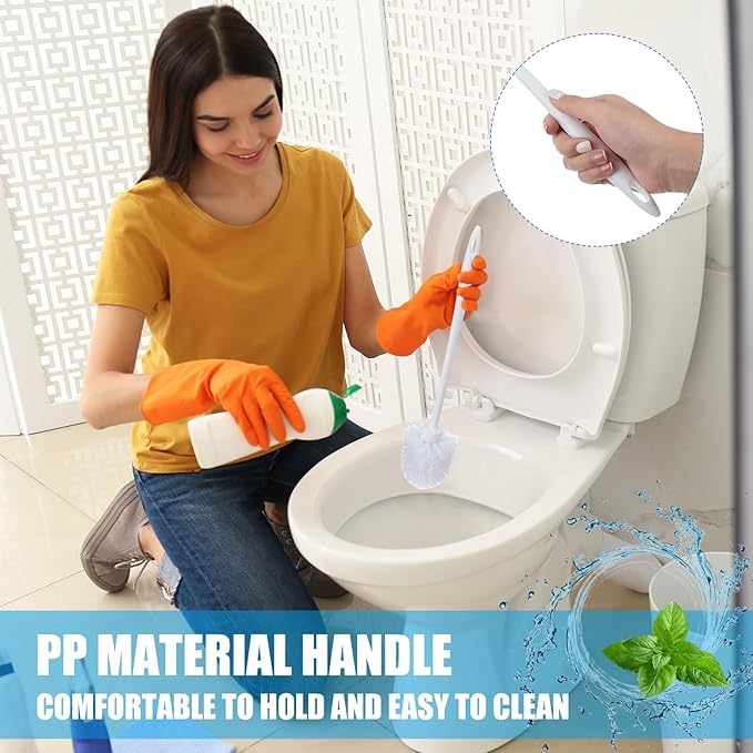 Tioncy 30 Pcs 14.2 Inch Toilet Brush Commercial Heavy Duty Toilet Bowl Cleaning Scrub Long Scrubber for Bathroom Cleaning Supplies