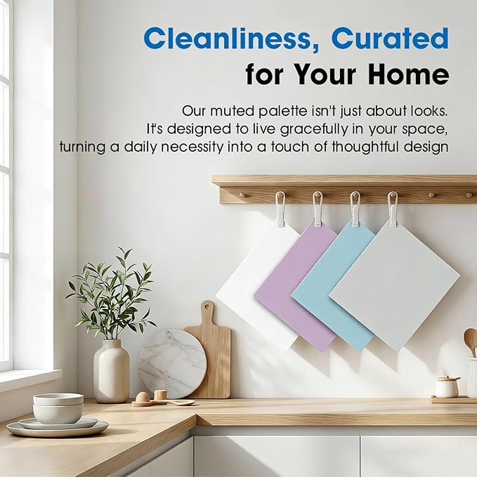 Magic Cleaning Pads, Eraser-Style Melamine Foam Cloths, No Chemicals Needed Just Water, No-Scratch & Odor-Free for Kitchen Bathroom (7x8 Multicolor, 10-Pack)