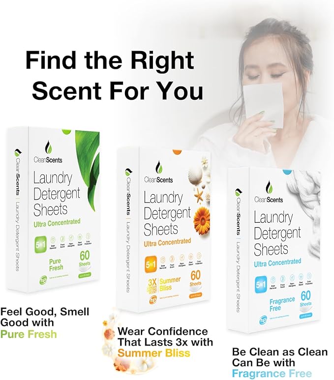 CleanScents Laundry Detergent Sheets (60 Sheets) (Summer Bliss)
