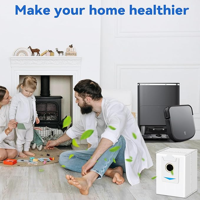 Dust Bags Compatible with ECOVACS DEEBOT X2 Omni/ X2/ X2 PRO/ DEX86/T30S / T30S PRO/X5 Robot Vacuum Cleaner - Disposable Replacement Vacuum Bags(6Pack)