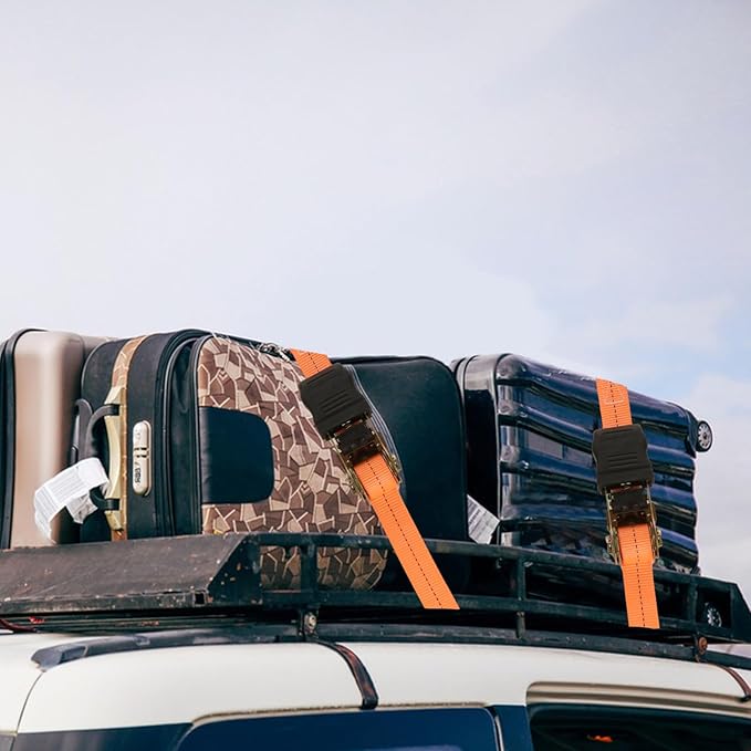 4Pack Ratchet Straps, 20Ft Ratchet Tie Down Straps, 1700 LB Break Strength Ratchet Cargo Straps with Safety Lock S Hooks & Soft Loops for Moving Cargo, Motorcycle, Appliances, Lawn Equipment