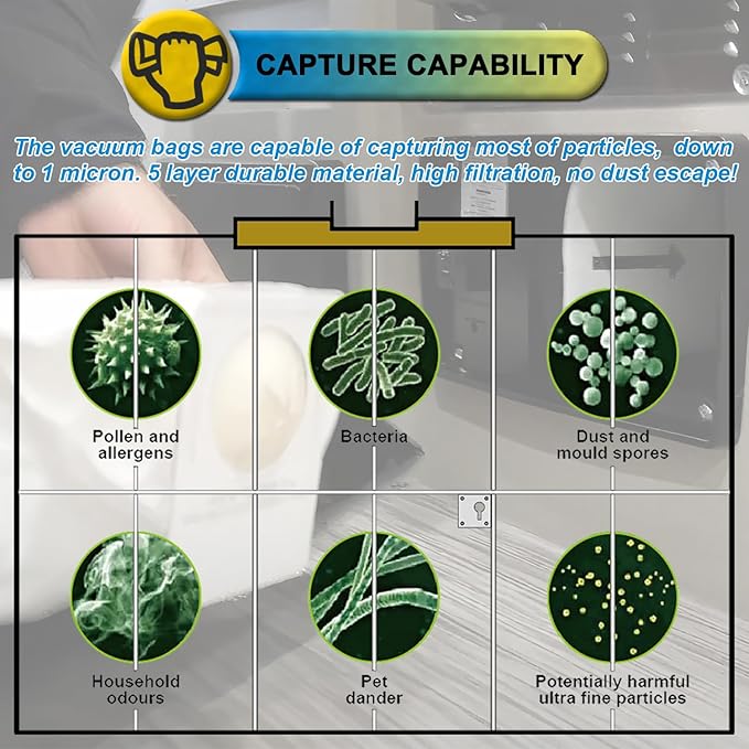 10 Pack Y11 Vacuum Bags With 3 Motor Filters Compatible with InterVac RoadVac RV Cleaner CSRM & CS-9 and Dometic CV1004-8, Part # Y11