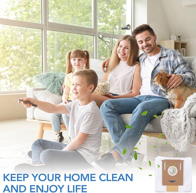 T8 Dust bags for Ecovacs Deebot Ozmo T8/ T8+/ T8 AIVI/ N8 Pro Plus/ N8 Pro/ DX93/ DDX96 Vacuum Cleaner - Fit for Yeedi K781+ Vacuum Bags/ 2.5L Auto-Empty Station Garbage Collection - 6 Pack