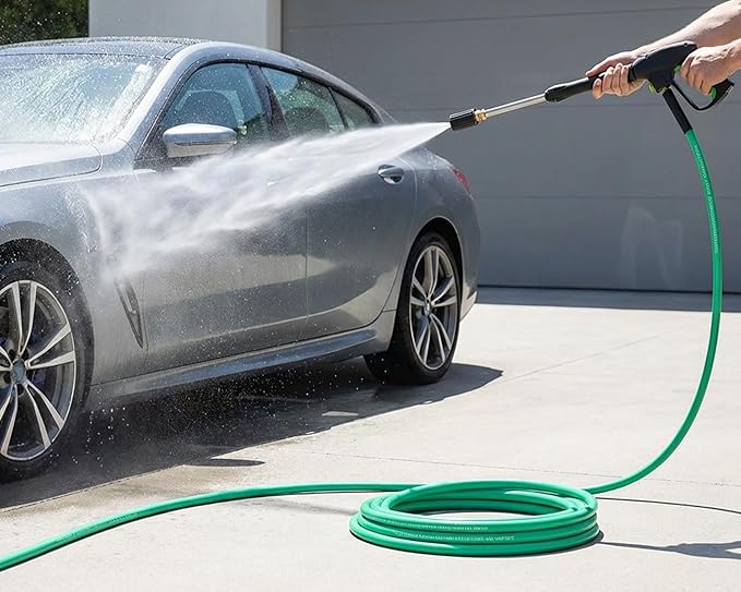 Flexible Pressure Washer Hose 50FT 1/4", 3625 PSI Kink Resistant Power Washer Hose with M22-14MM Brass Fittings, High Pressure Replacement Hose for Gas & Electric Pressure Washers