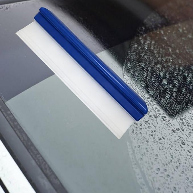 2pack 12inch Car Drying Squeegee Water Blade Universal Quick Drying Squeegee Wiper Flexible T-Bar Water Blade Silicone Squeegee for Car,Glass,Windshield,Bathroom Blue Handle
