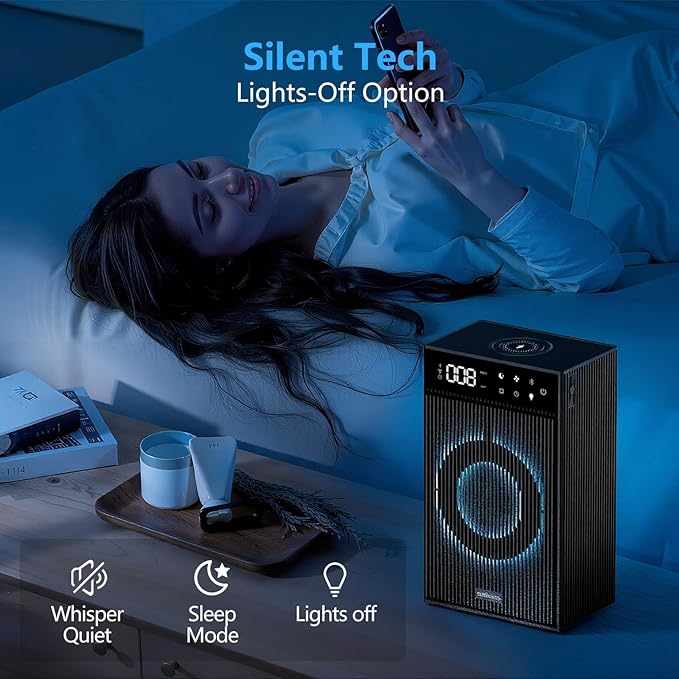 CleanForce Rainbow Cube | World’s First 4-in-1 Space-saving Air Purifier with Bluetooth Speaker, Wireless Charger & Aroma Diffuser | Swiss Tech,over 900ft² Coverage | Ultra-Quiet