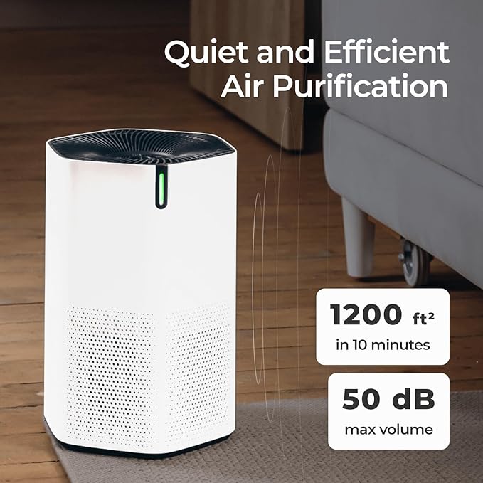 SonoHealth AirPro Purifier for Home and Bedroom | HEPA 14 Filter | Ultra-Quiet Air Cleaner | Activated Carbon Filter and Essential Oil Diffuser - 1 Pack