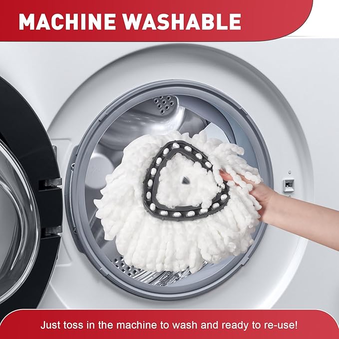 12-Pack Spin Mop Replacement Heads Compatible with Ocedar Mop Heads Replacements, Microfiber Spin Mop Refills Heads for Easy Wring, Mop Head Replacement for Easy House Cleaning Floor Mopping